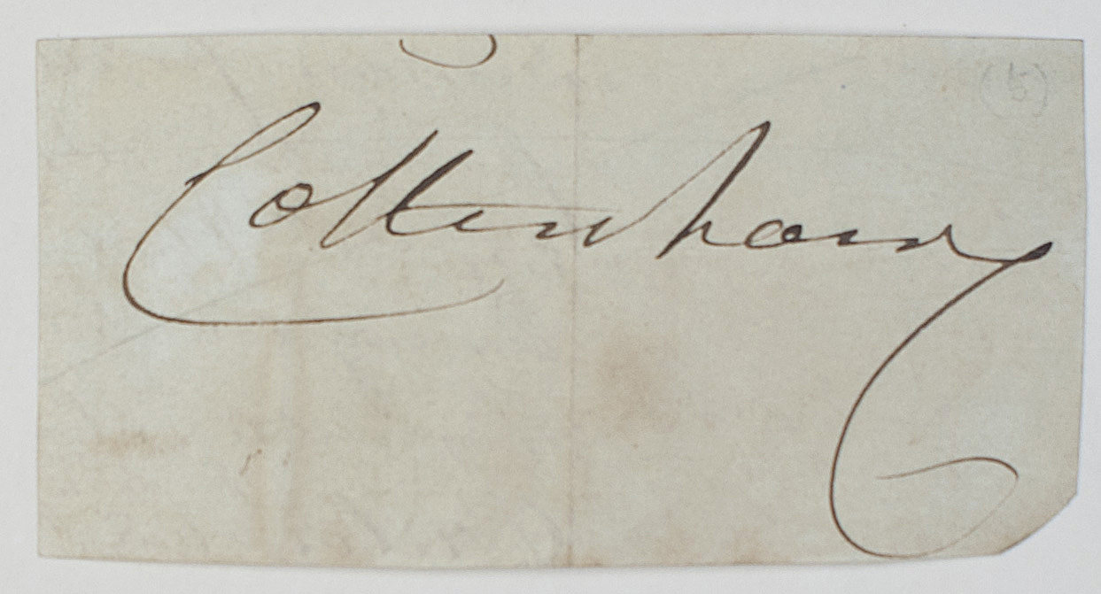COTTENHAM — Bold signature from a Document, | Sophie Dupré Autographs