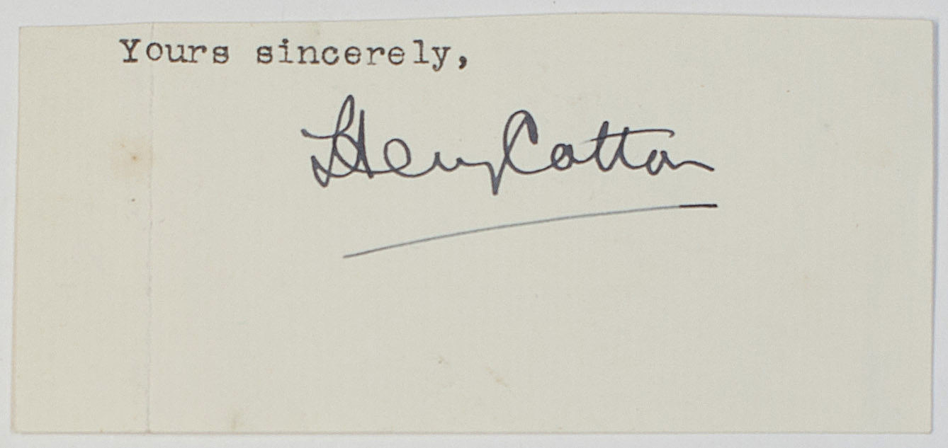 COTTON — Signature from the end of a letter, | Sophie Dupré Autographs