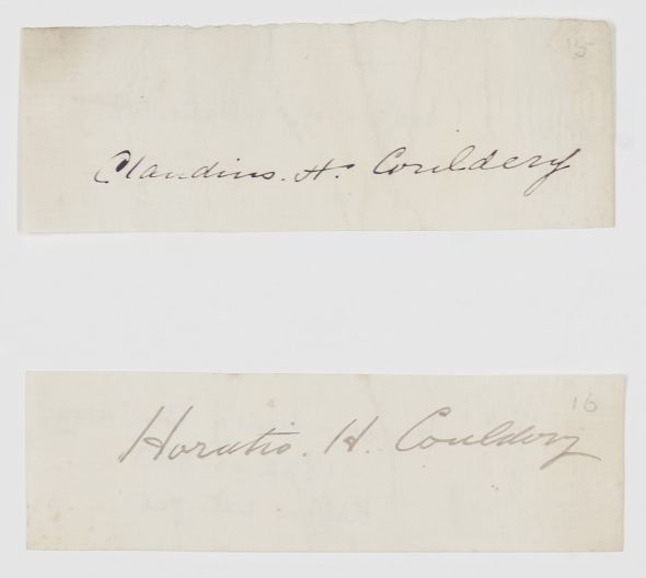 COULDERY — Separate Signatures on pieces, | Sophie Dupré Autographs