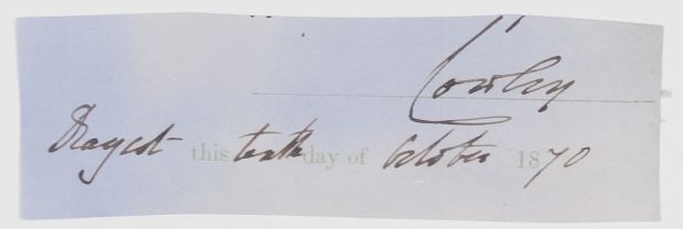 COWLEY — Signature from the end of a document, | Sophie Dupré Autographs