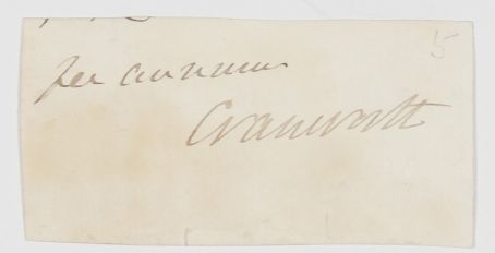CRANWORTH — Signature from the end of a document, | Sophie Dupré Autographs