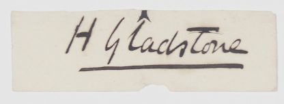 GLADSTONE — Signature on piece, | Sophie Dupré Autographs