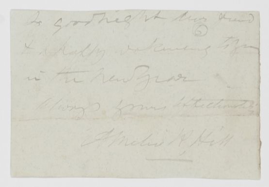 HILL — Signature and Subscription at the end of a letter, | Sophie Dupré Autographs