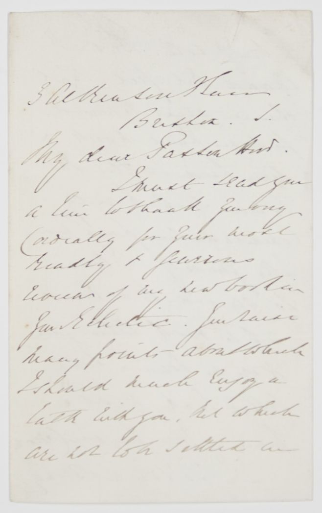 BROWN — Autograph Letter Signed to the Revd. Edwin PAXTON HOOD, | Sophie Dupré Autographs