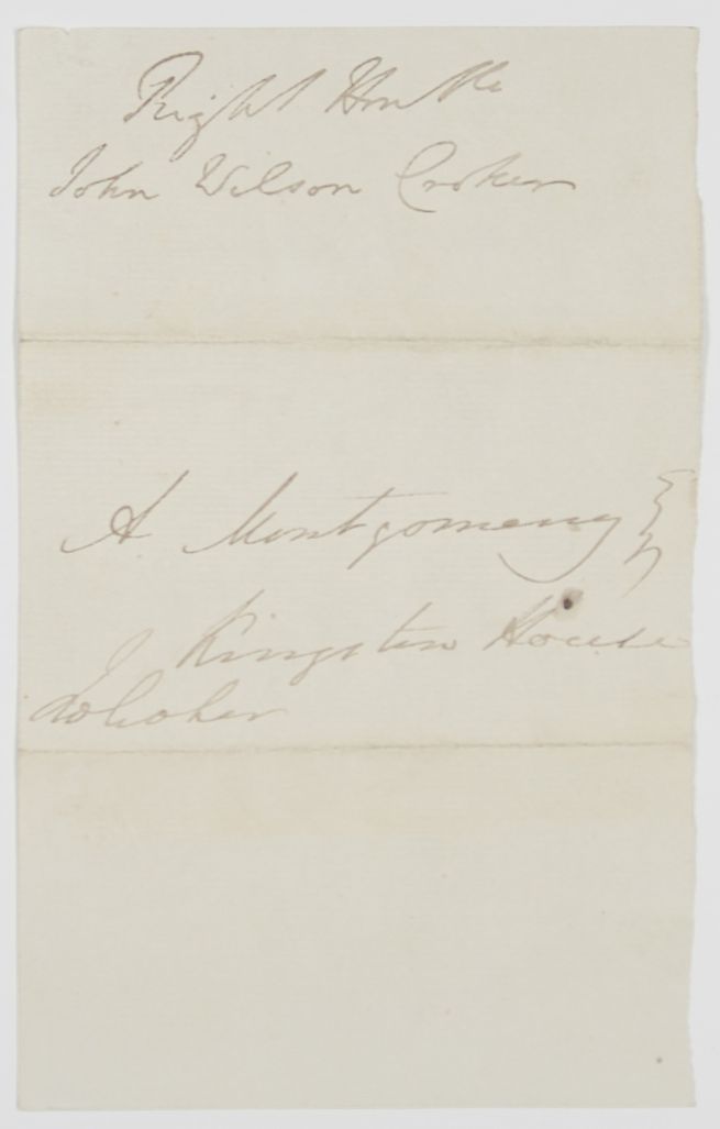 CROKER — Signature on Address Panel | Sophie Dupré Autographs