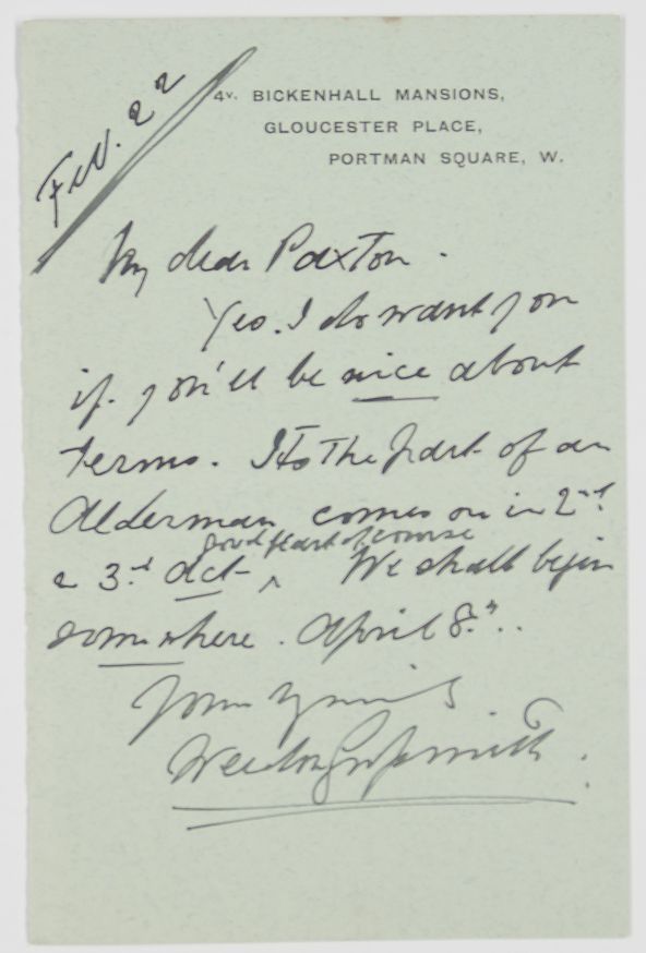 GROSSMITH — Autograph Letter Signed to Sydney PAXTON, | Sophie Dupré Autographs