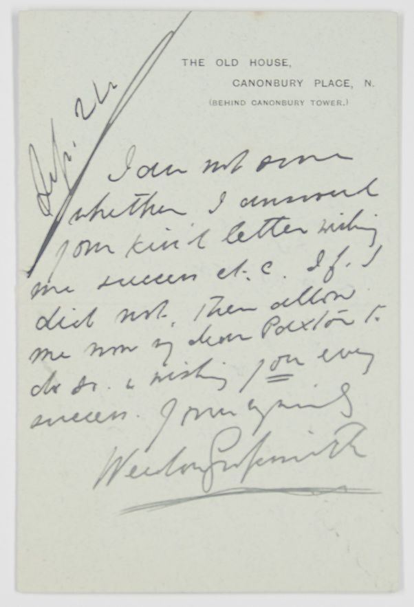 GROSSMITH — Autograph Letter Signed to Sydney PAXTON, | Sophie Dupré Autographs