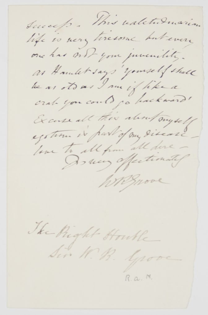 GROVE — Part Autograph Letter Signed to a close relative, | Sophie Dupré Autographs