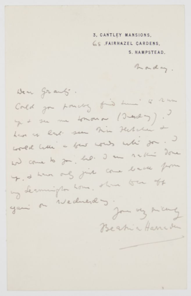 HARRADEN — Autograph Letter Signed to 'Dear Granty', | Sophie Dupré Autographs