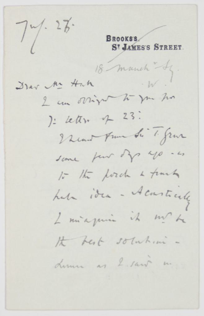 RIBBLESDALE — Autograph Letter Signed to Mr. HALL, | Sophie Dupré Autographs