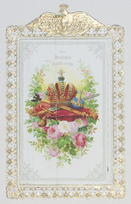 [WILHELM I — Splendid Souvenir Folding Card 'Dem Deutsche Kaiserreiche' | Sophie Dupré Autographs