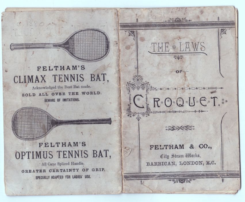 FELTHAM & CO. — Very rare Printed Booklet 'The Laws of Croquet', | Sophie Dupré Autographs