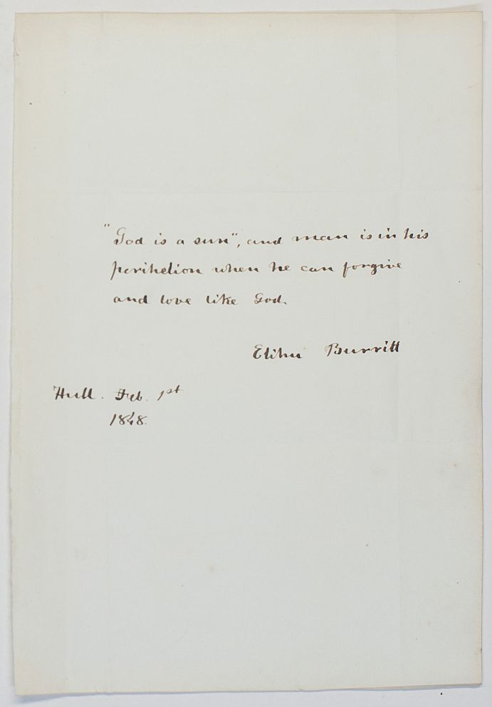 BURRITT — Autograph Quotation Signed, | Sophie Dupré Autographs