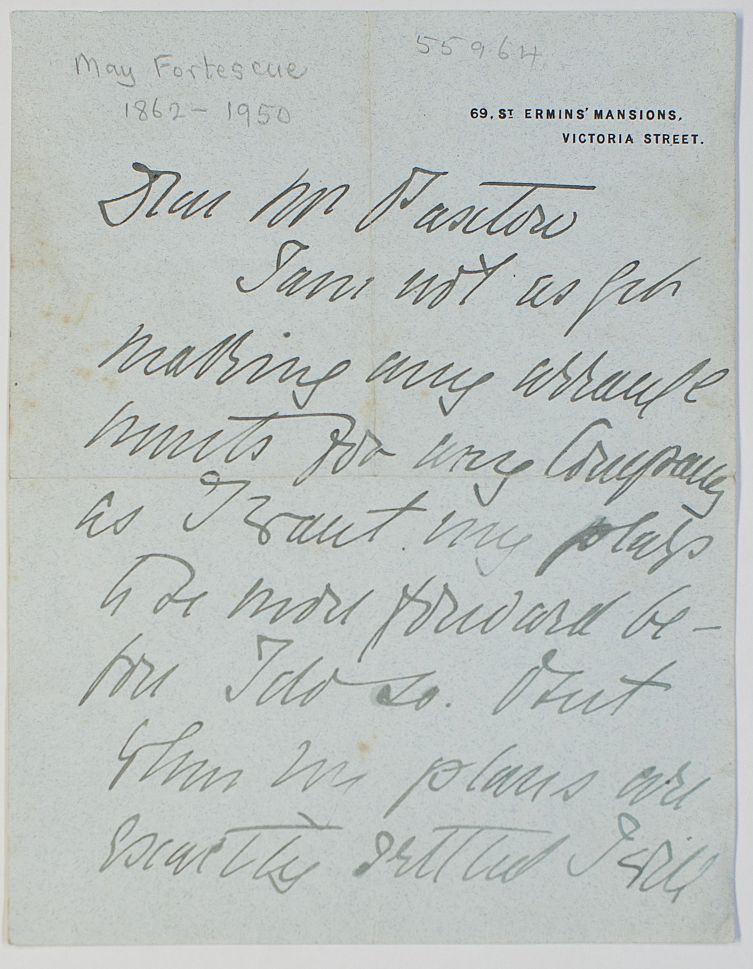 FORTESCUE — Autograph Letter Signed to Sydney PAXTON, | Sophie Dupré Autographs