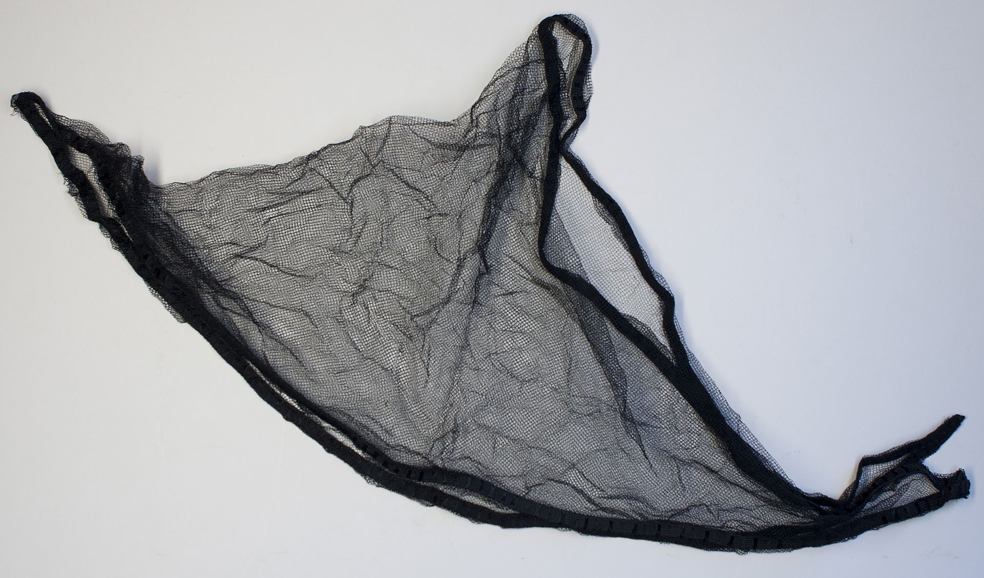 MOURNING HEAD SCARF — Black Net Triangular Scarf, | Sophie Dupré Autographs