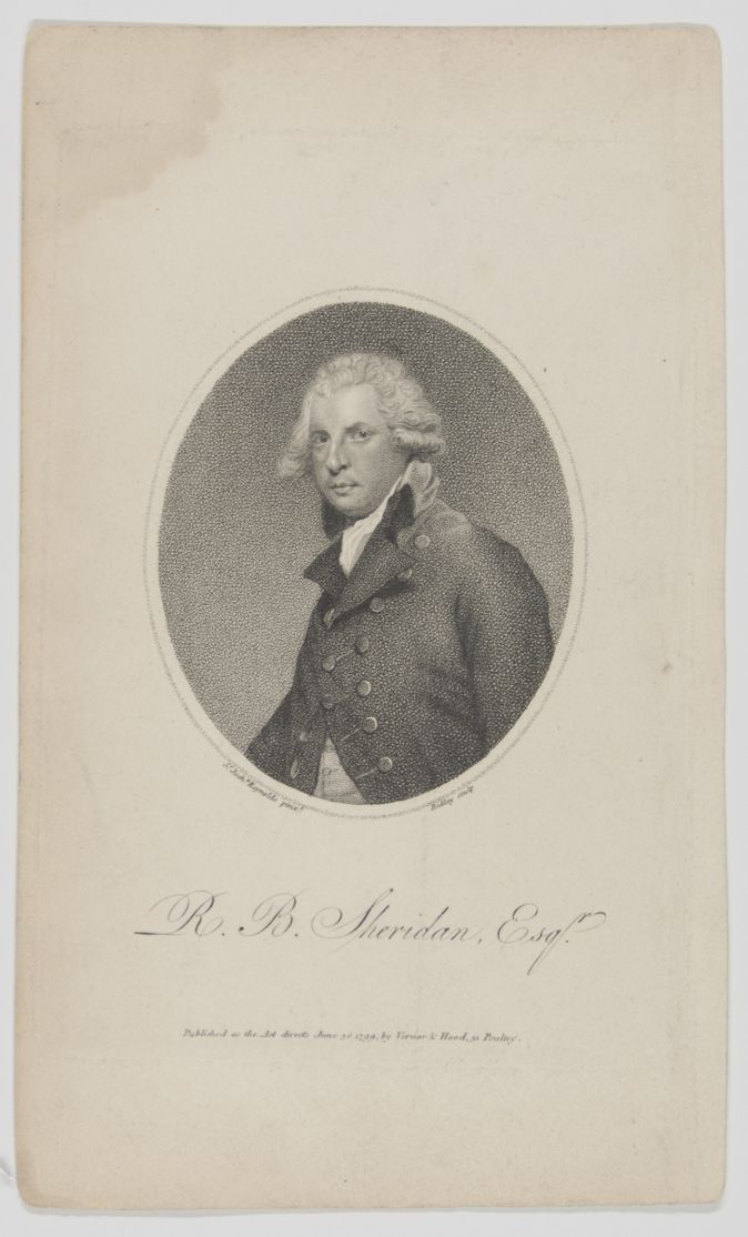 [SHERIDAN — Portrait Engraved by Ridley after Sir Joshua Reynolds, | Sophie Dupré Autographs