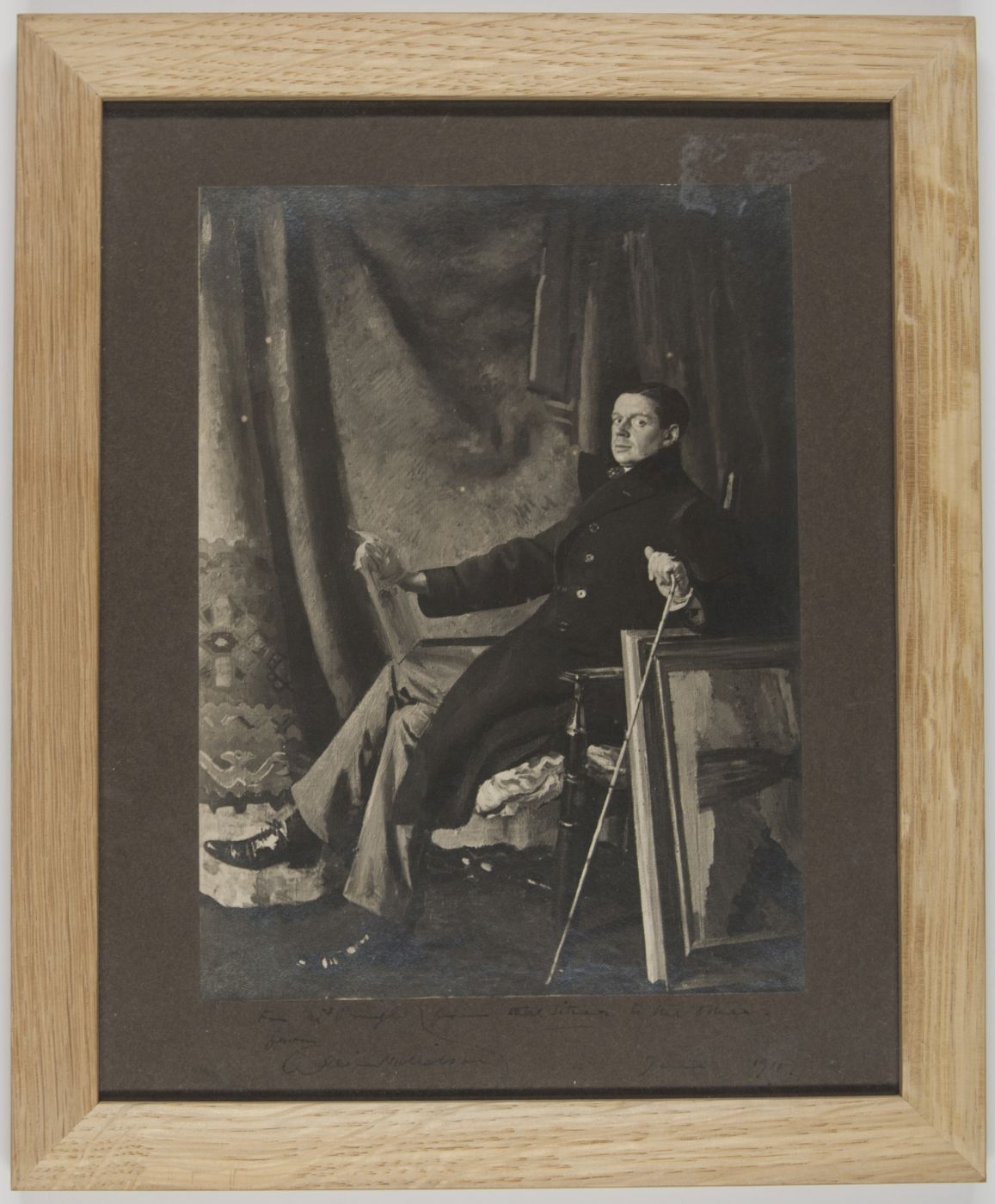 NICHOLSON — Original Black and White Photograph of his 1909 Portrait by Augustus JOHN, | Sophie Dupré Autographs