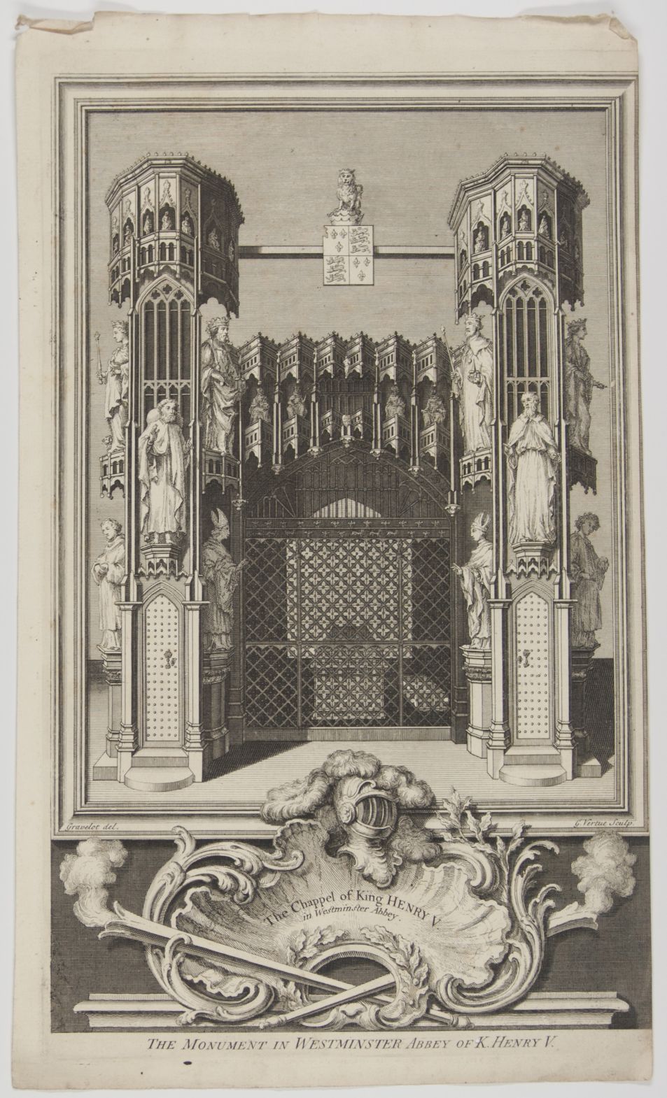 HENRY V'S CHAPEL — Fine Engraving of his Chapel in Westminster Abbey by George VERTUE | Sophie Dupré Autographs