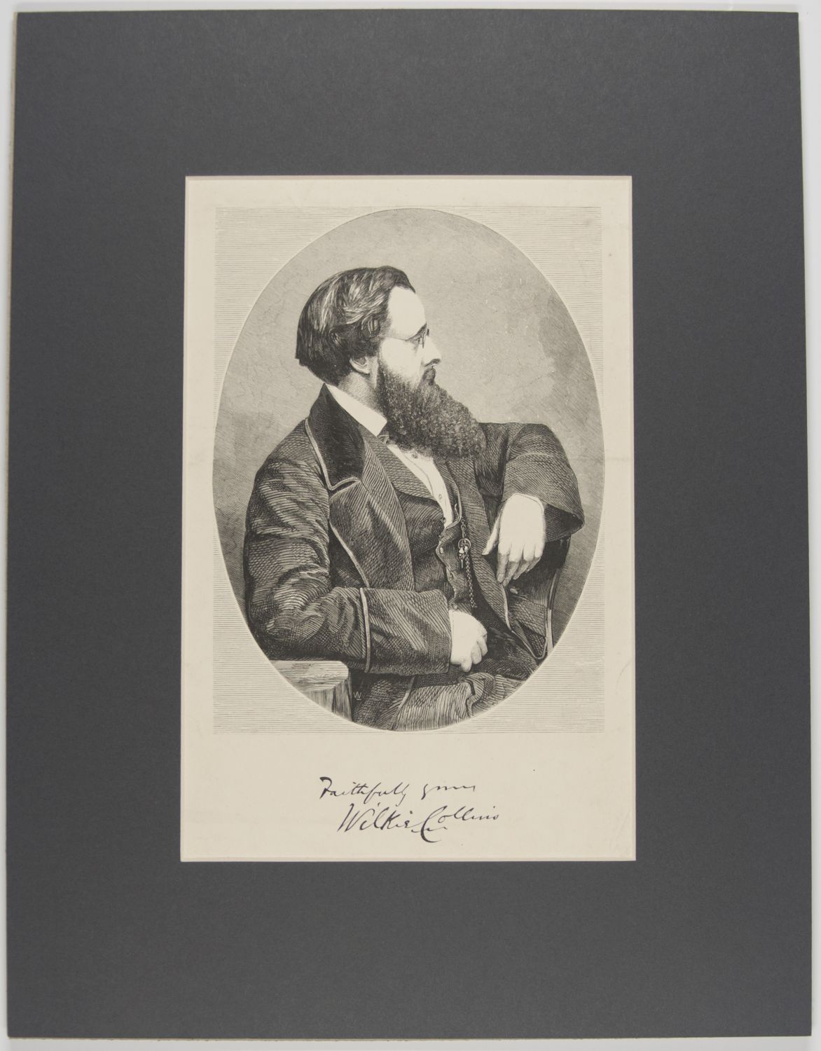 COLLINS — Fine Portrait Wood Engraving, by Ebenezer Landells, | Sophie Dupré Autographs