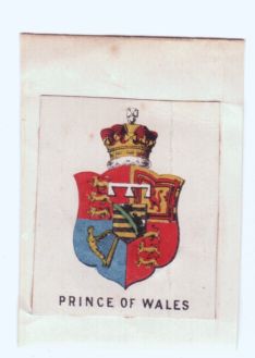 EDWARD VII — Pleasant Printing in Colour of his Armorial Shield as Prince of Wales, | Sophie Dupré Autographs