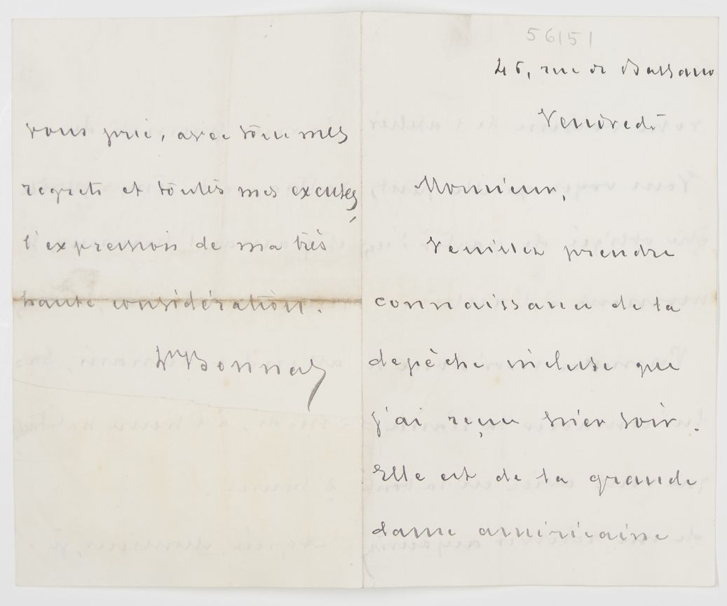 BONNAT — Autograph Letter Signed to 'Monsieur', | Sophie Dupré Autographs