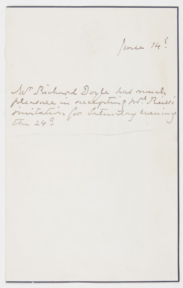 DOYLE — Autograph Note in the 3rd Person to Mrs Reiss, | Sophie Dupré Autographs