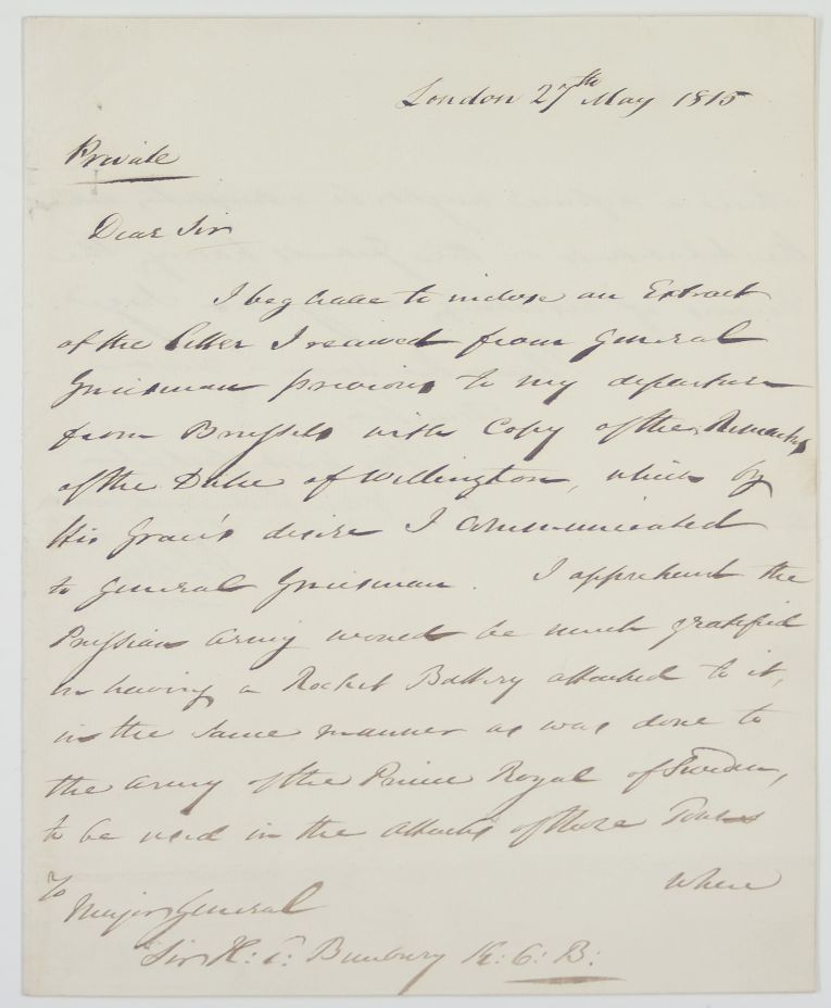 LOWE — Autograph Letter Signed to Sir Henry Edward BUNBURY, | Sophie Dupré Autographs