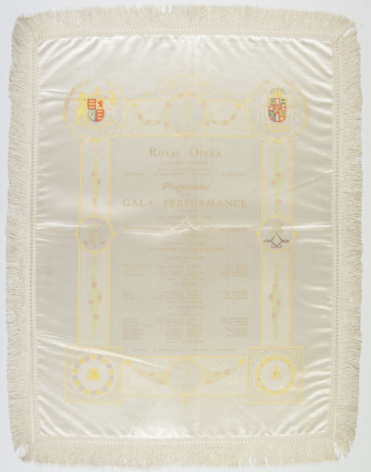 [EDWARD VII — Exceptional Silk Programme of the Gala at the Royal Opera House, | Sophie Dupré Autographs