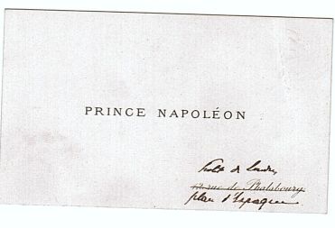 NAPOLÉON — Printed Visiting Card 'Prince Napoléon' | Sophie Dupré Autographs