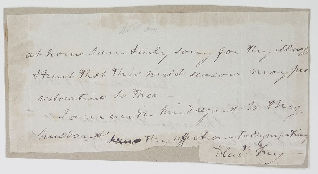 FRY — Fragment from the end of an Autograph Letter Signed, | Sophie Dupré Autographs