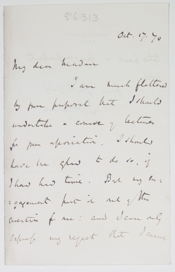 CHURCH — Autograph Letter Signed to 'My dear Madam', | Sophie Dupré Autographs