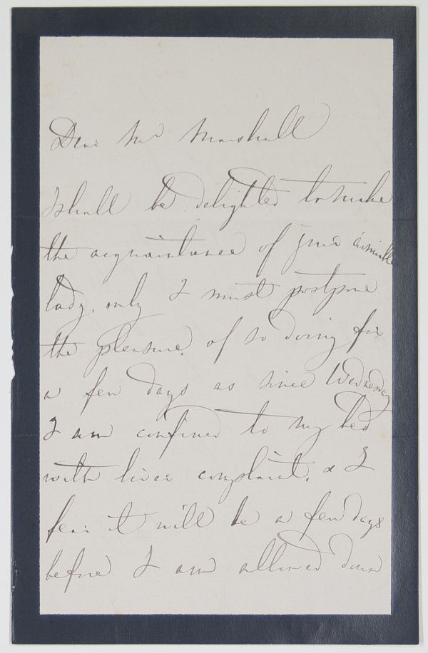 PUZZI — Autograph Letter Signed to Mr Marshall, in English, | Sophie Dupré Autographs