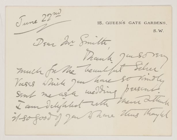 FOWLER — Autograph Letter Signed with her full name to Mr Smith, | Sophie Dupré Autographs