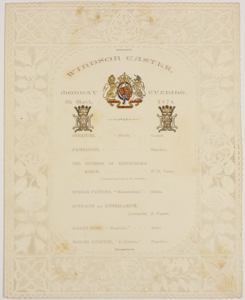 [VICTORIA — Fine Printed Programme of Music by the Queen's Private Band, | Sophie Dupré Autographs