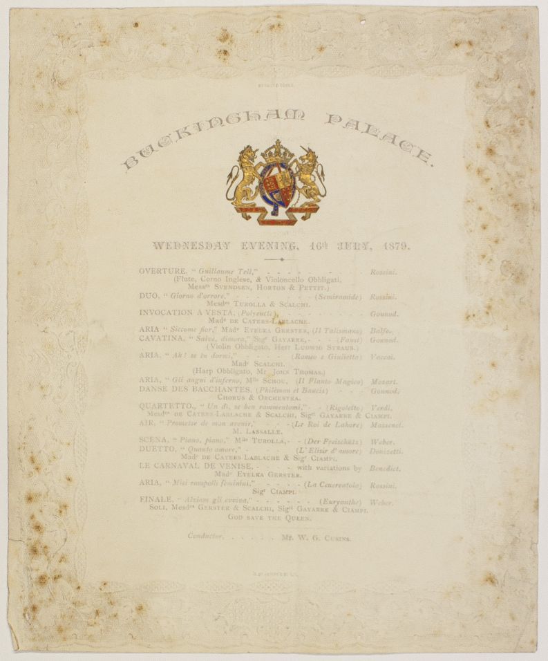 [VICTORIA — Printed Programme of Music | Sophie Dupré Autographs