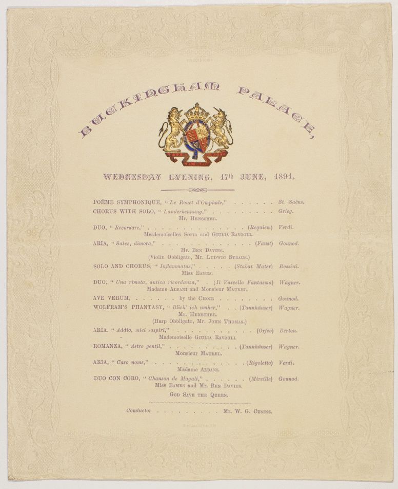 [VICTORIA — Printed Programme of the State Concert, | Sophie Dupré Autographs
