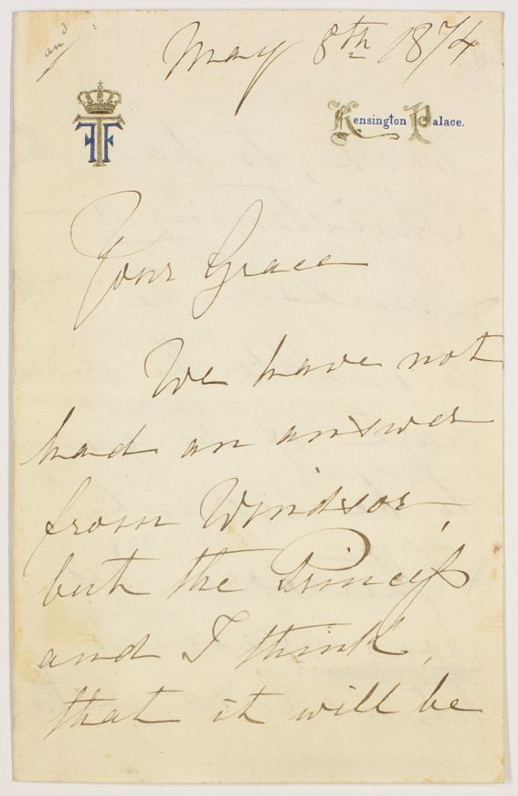 TECK — Autograph Letter Signed 'Teck' to 'Your Grace', | Sophie Dupré Autographs