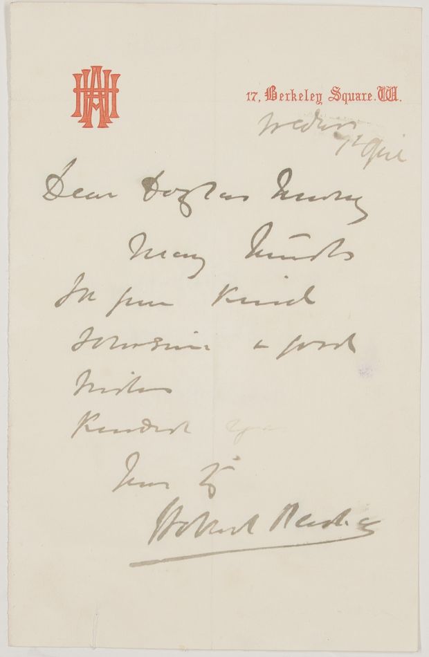 HOBART PASHA — Autograph Letter Signed 'Hobart Pasha' to Thomas Douglas Murray, | Sophie Dupré Autographs