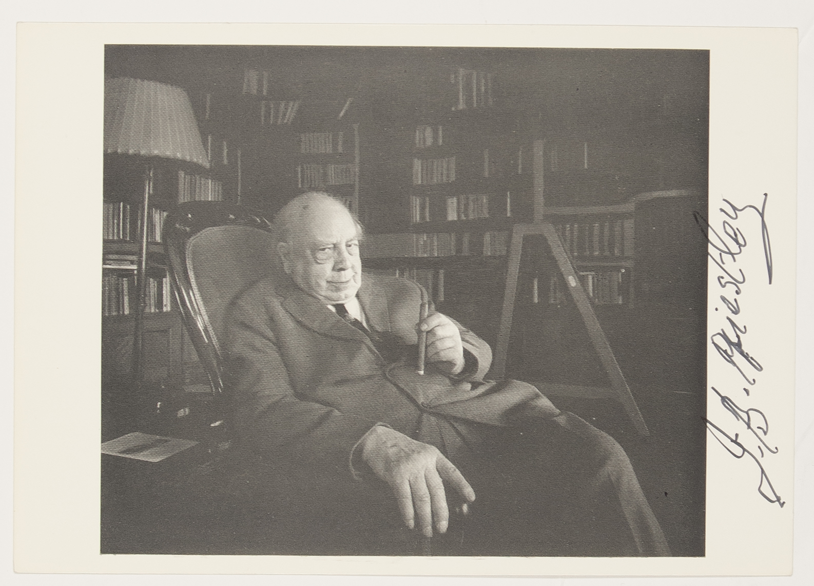 PRIESTLEY — Signed Portrait Postcard Photograph by Arnold Newman, | Sophie Dupré Autographs