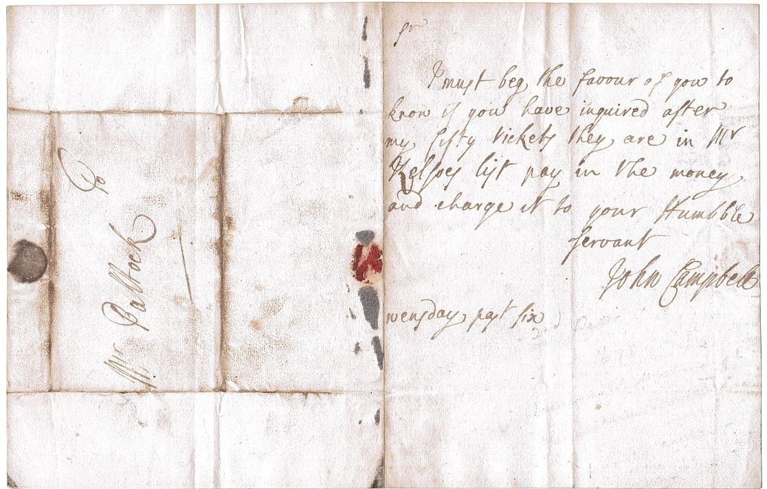 ARGYLL — Group of 1 Autograph Letter Signed and 2 Signed Receipts to his Banker John PALTOCK | Sophie Dupré Autographs