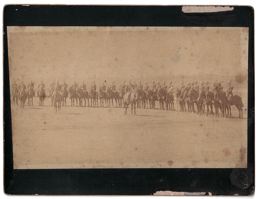 MILITARY PORTRAIT PHOTOGRAPH — Large Group Cabinet Photograph of a Troop of Cavalry, | Sophie Dupré Autographs