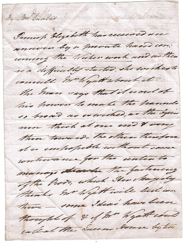 ELIZABETH — Autograph Letter in the Third Person to Mr Wyatt, | Sophie Dupré Autographs