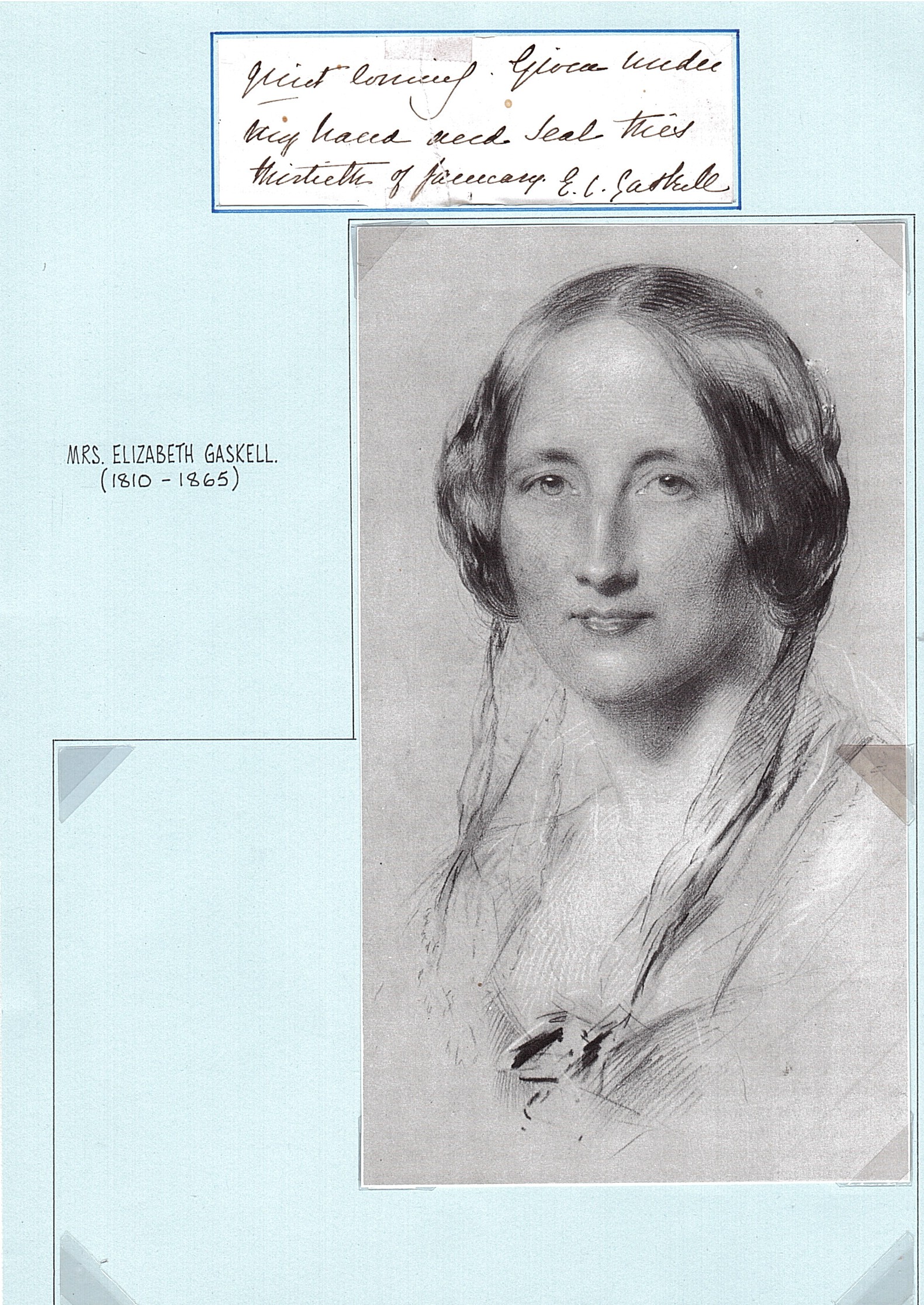 GASKELL — Fragment Signed 'E.C. Gaskell' from a letter, | Sophie Dupré Autographs