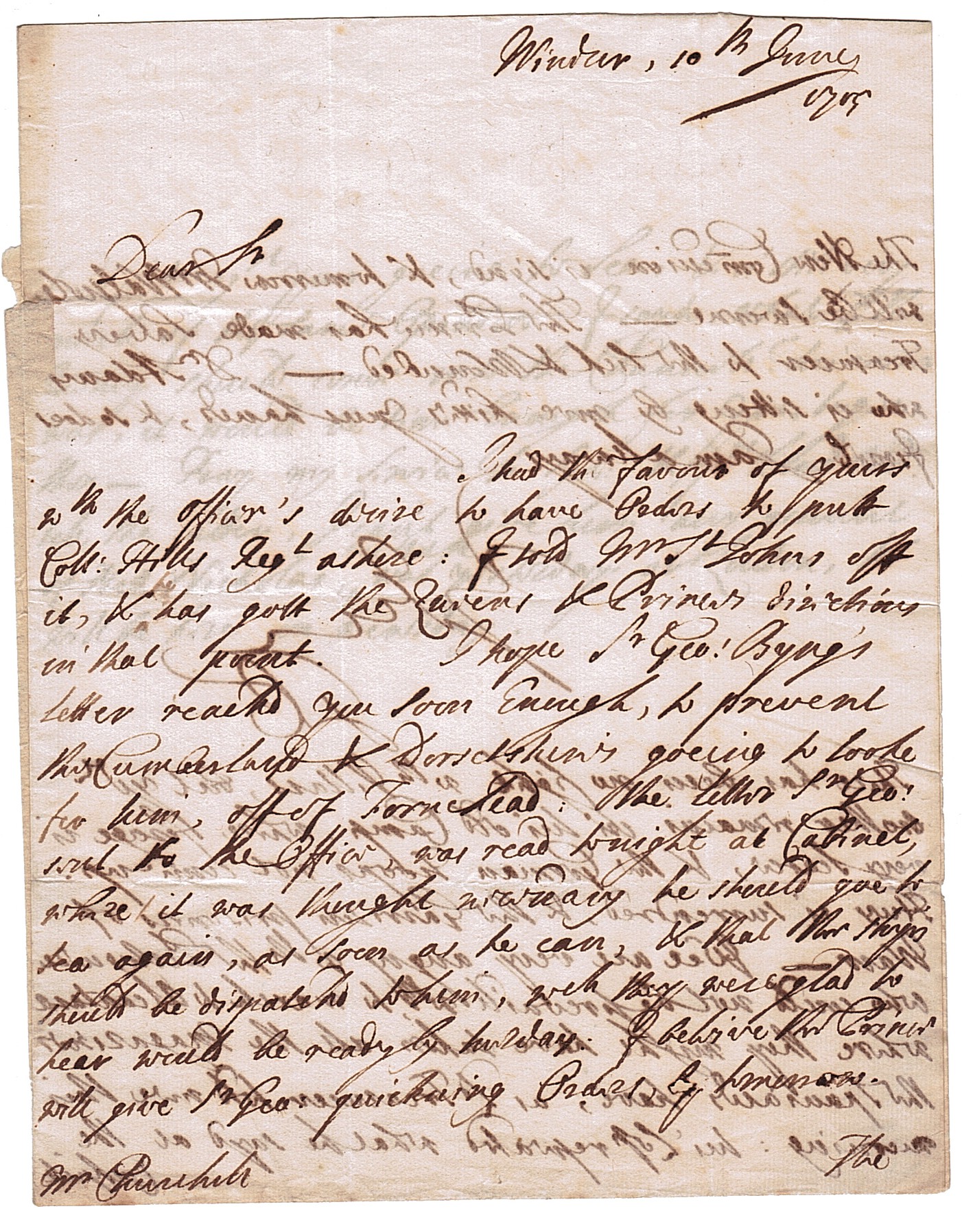 CLARKE — Autograph Letter Signed 'G.C.', | Sophie Dupré Autographs