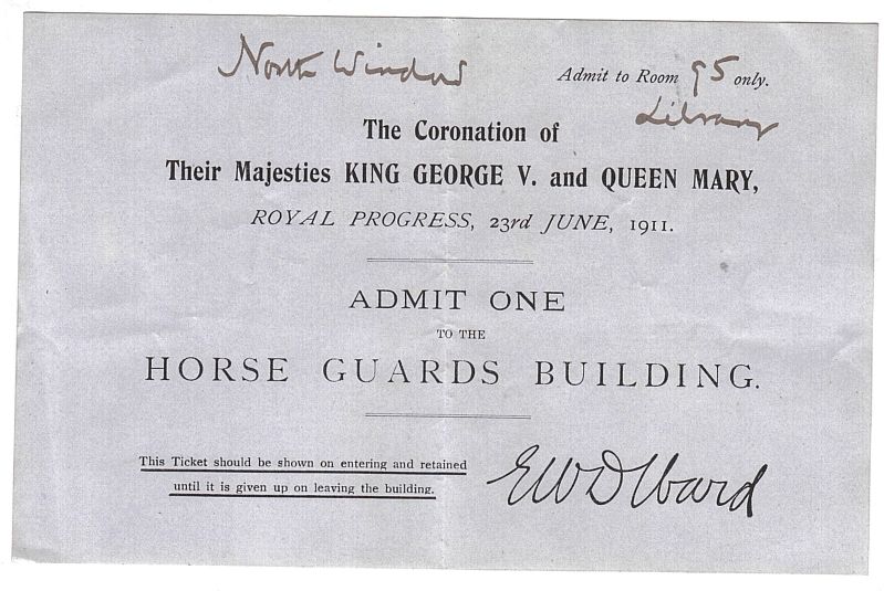 [GEORGE V — Ticket to View the Royal Progress of George V and Queen Mary | Sophie Dupré Autographs