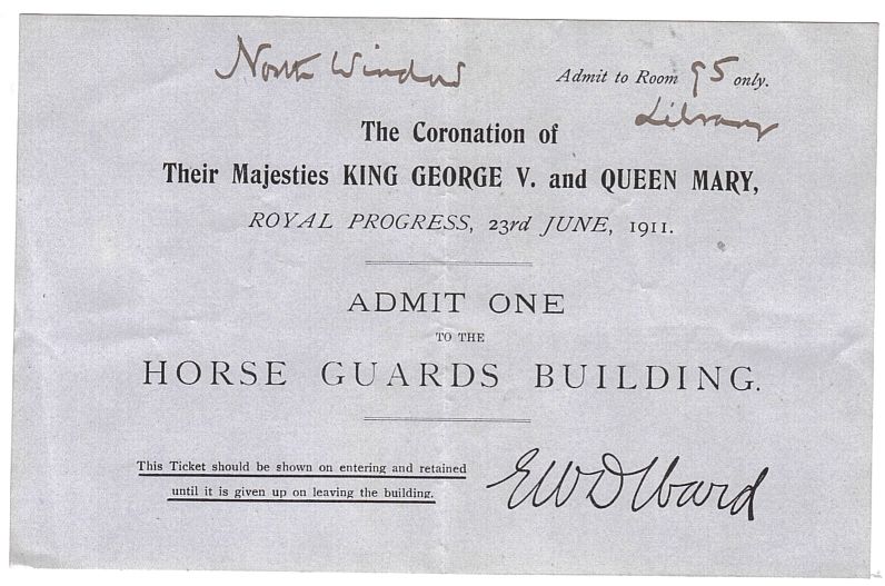 [GEORGE V — Ticket to View the Royal Progress of George V and Queen Mary | Sophie Dupré Autographs