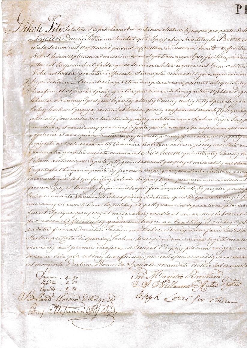 (Giovanni M. Mastai-Ferretti, 1792-1878, Pope from 1846 who proclaimed the Dogma of the Immaculate Conception and whose Vatican Council formulated the Dogma of Papal Infallibility)] — Sophie Dupré Autographs