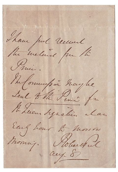 PEEL — Autograph Note Signed to an unnamed correspondent, | Sophie Dupré Autographs
