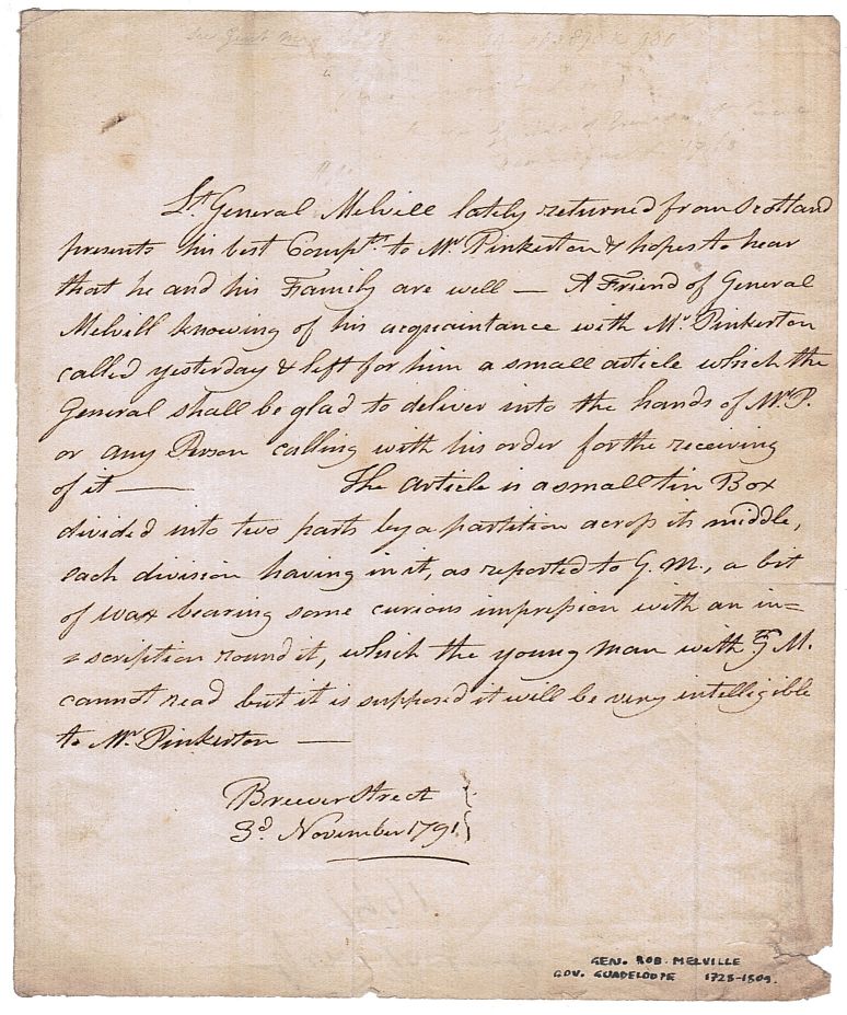 [MELVILL — Letter in the Third Person when blind in a Secretary's hand | Sophie Dupré Autographs