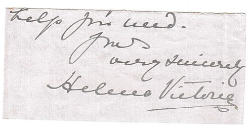 HELENA VICTORIA — Signature and Subscription from the end of a letter, | Sophie Dupré Autographs